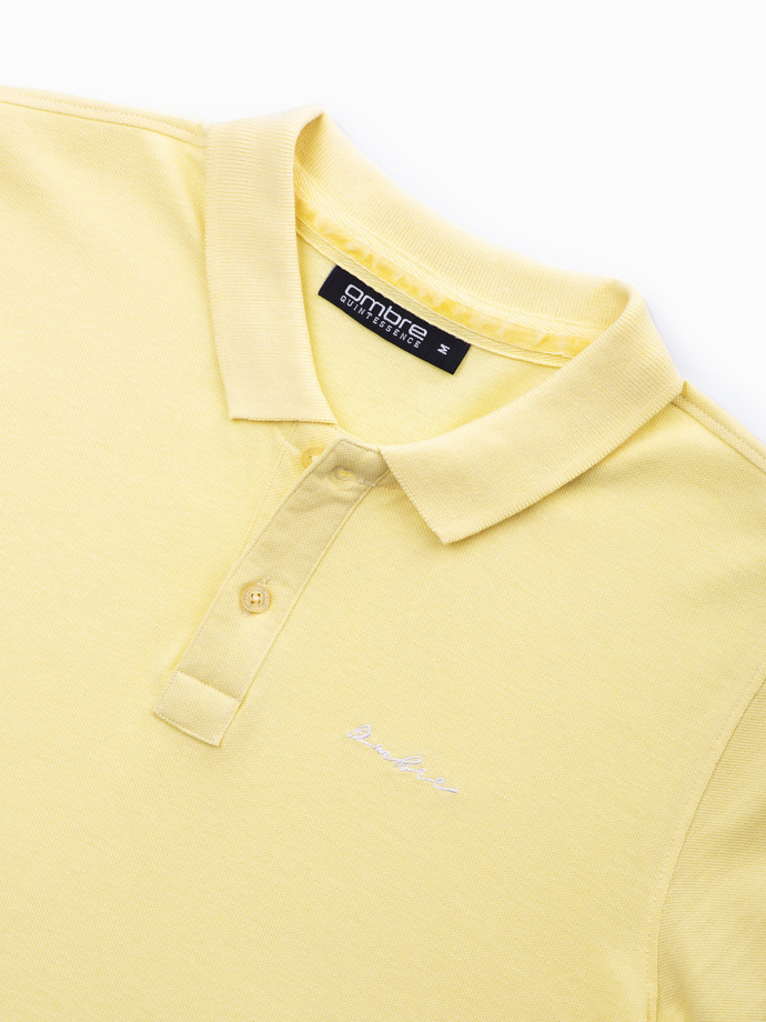 Pique knit polo shirt - yellow V4 S1746