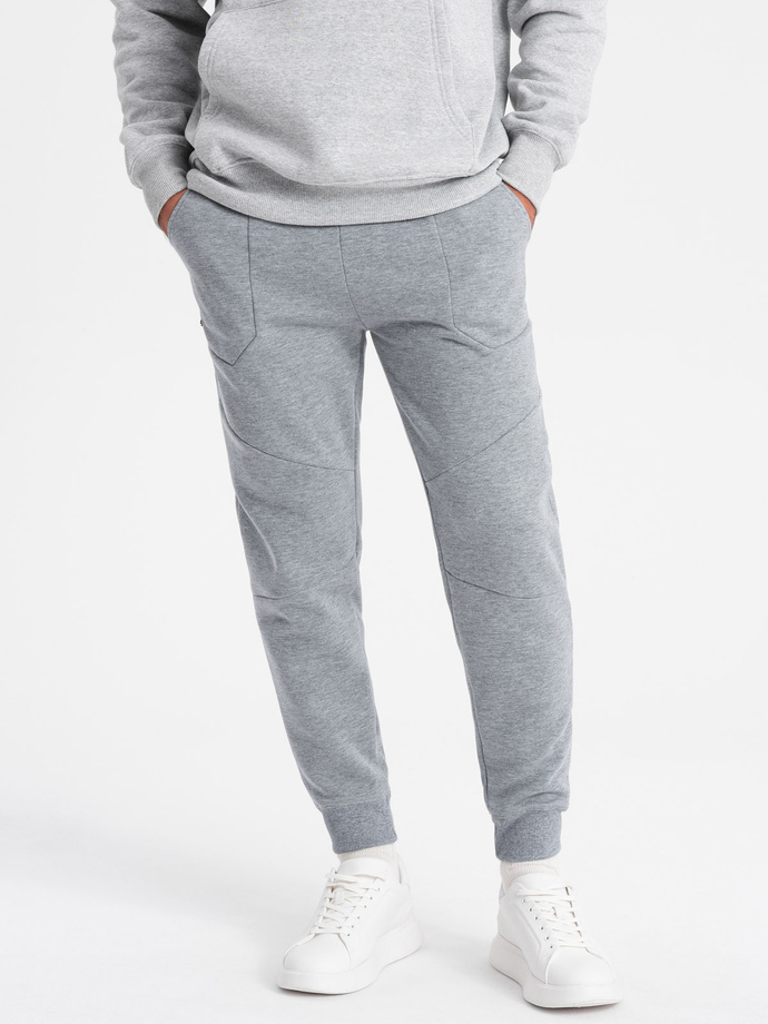 Men's sweatpants joggers - grey melange V3 OM-PASK-22FW-008