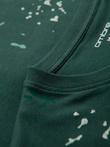Men's printed t-shirt with round neckline - green V3 OM-TSFP-0187