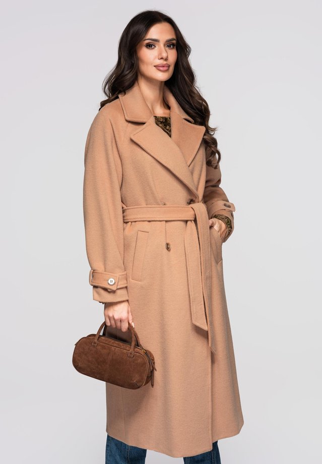 Women's coat LARICA OW-COLC-0111 v1 - camel