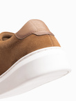 Classic men's soft suede sneaker shoes - light brown V1 OM-FOCS-0163