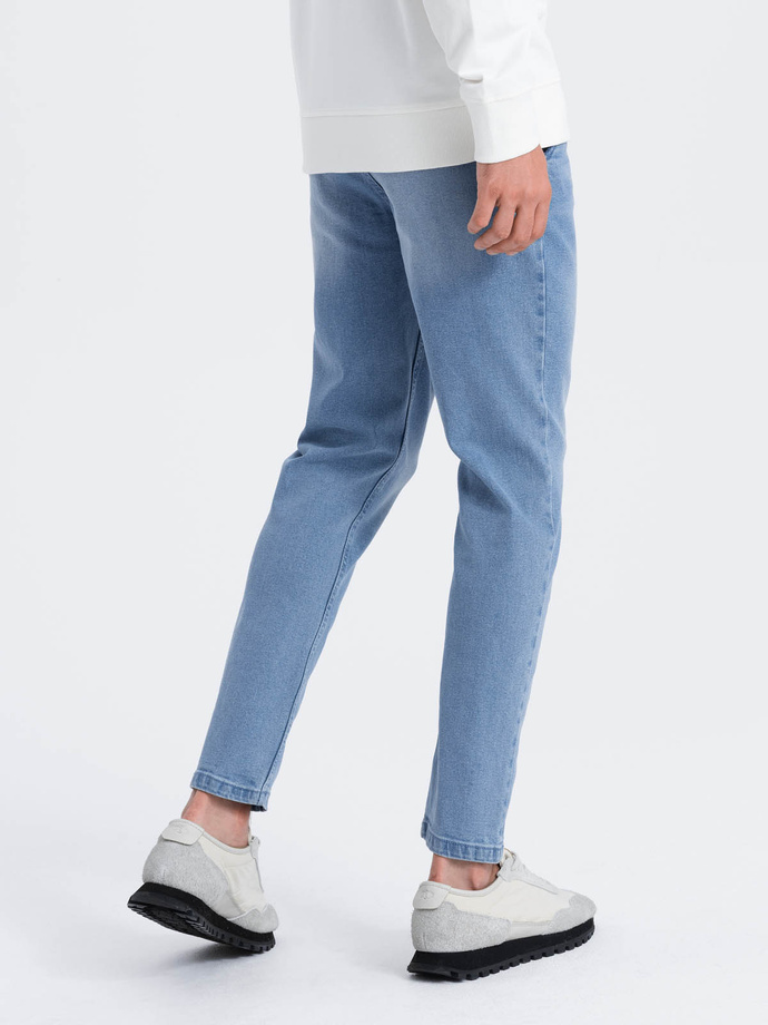 Spodnie męskie jeansowe SKINNY FIT z kieszeniami chino - jasnoniebieskie V2 OM-PADP-0100