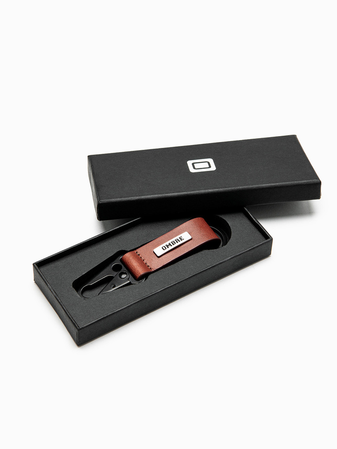 Men's key ring with snap hook - black V1 OU-ACKC-0100