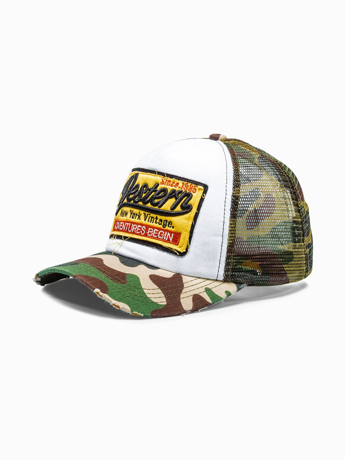 Men's cap - green/camo H028