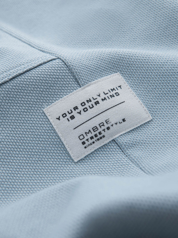 Men's structured knit sweatpants - light blue V4 OM-PASK-0211