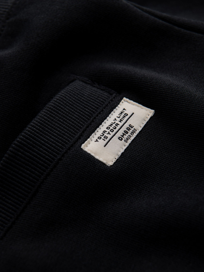 Dzianinowe męskie spodenki ze ściągaczem i kieszeniami - czarne V5 OM-SRBS-0139