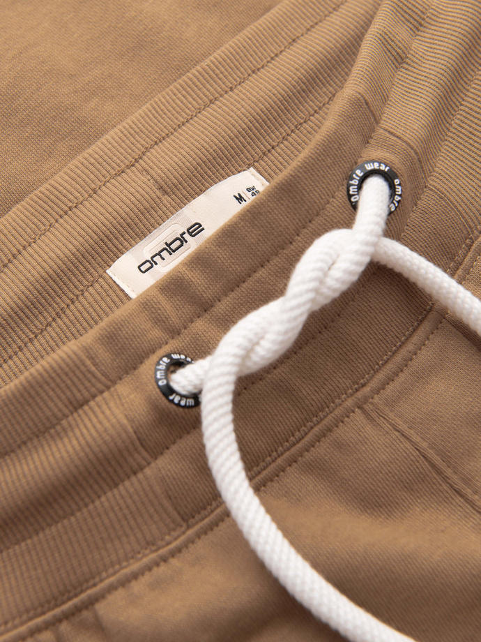 Men's jogger sweatpants - brown V2 OM-PABS-0173