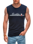 Men's printed tank top S1969 - dark navy