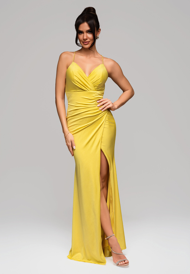 Evening dress LA-OM-DLR155 - yellow