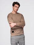 Men's RELAXED FIT sweatshirt with embossed letters - brown V3 B1712