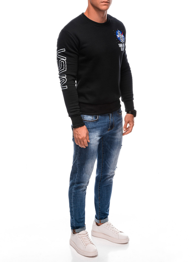 Bluza męska bez kaptura B1685 - czarna