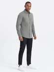 Bawełniana męska koszula REGULAR z dzianiny single jersey - jasny khaki V4 OM-SHCS-0138