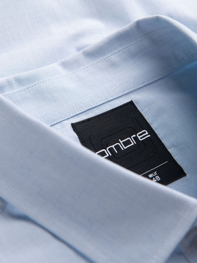 Bawełniana klasyczna koszula REGULAR - błękitna V1 OM-SHOS-0154