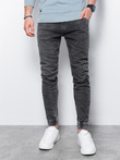 Men's denim jogger pants - gray P907