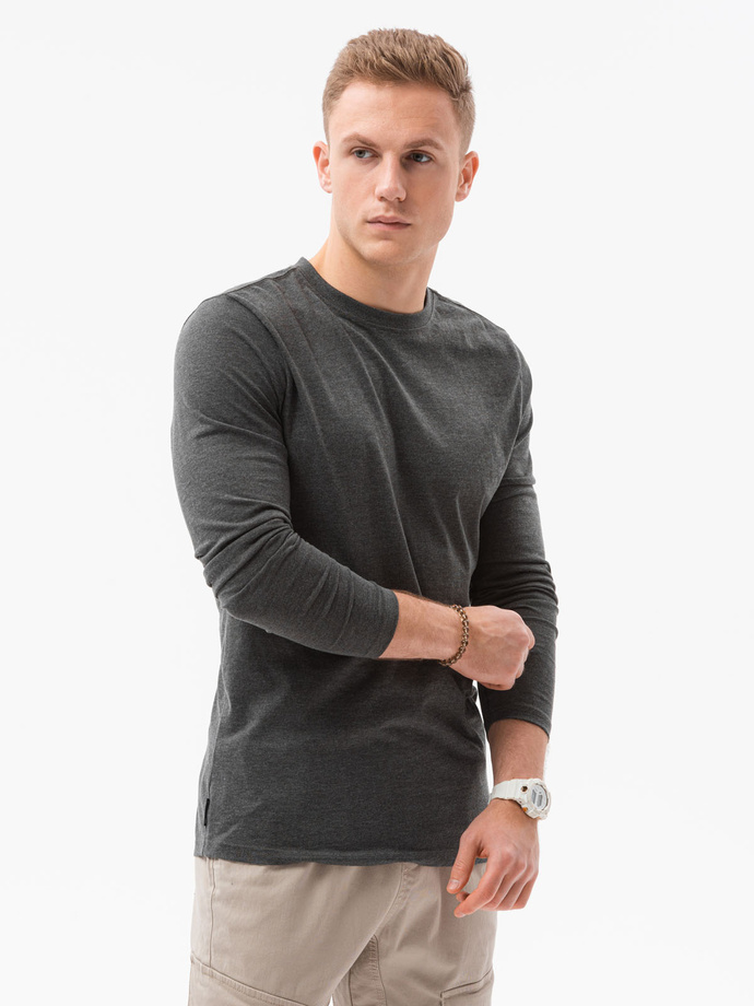 Men's plain longsleeve - dark grey L138