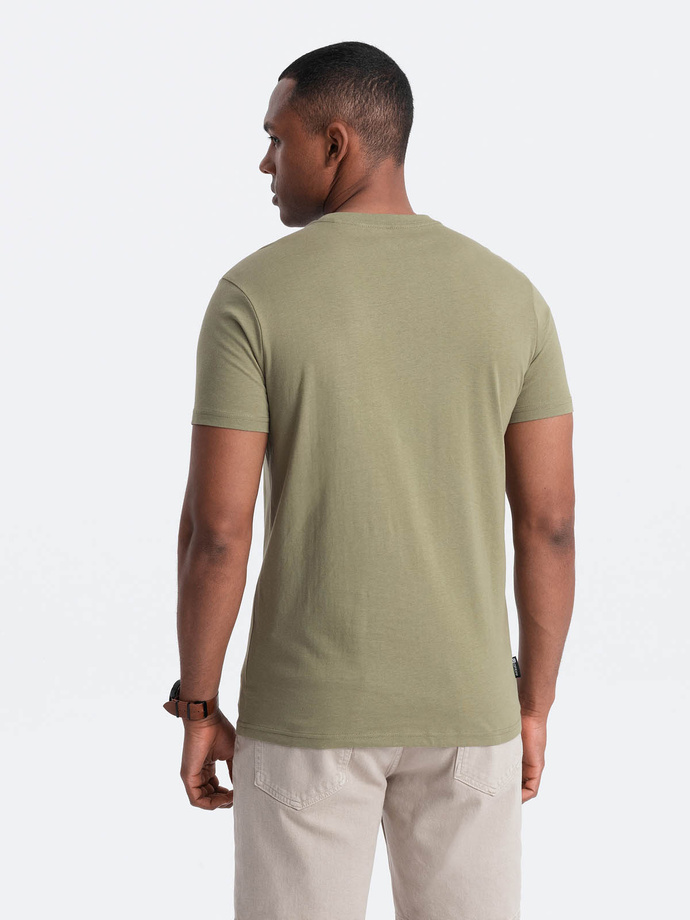 Men's motorcycle style printed t-shirt - olive V2 OM-TSPT-0125