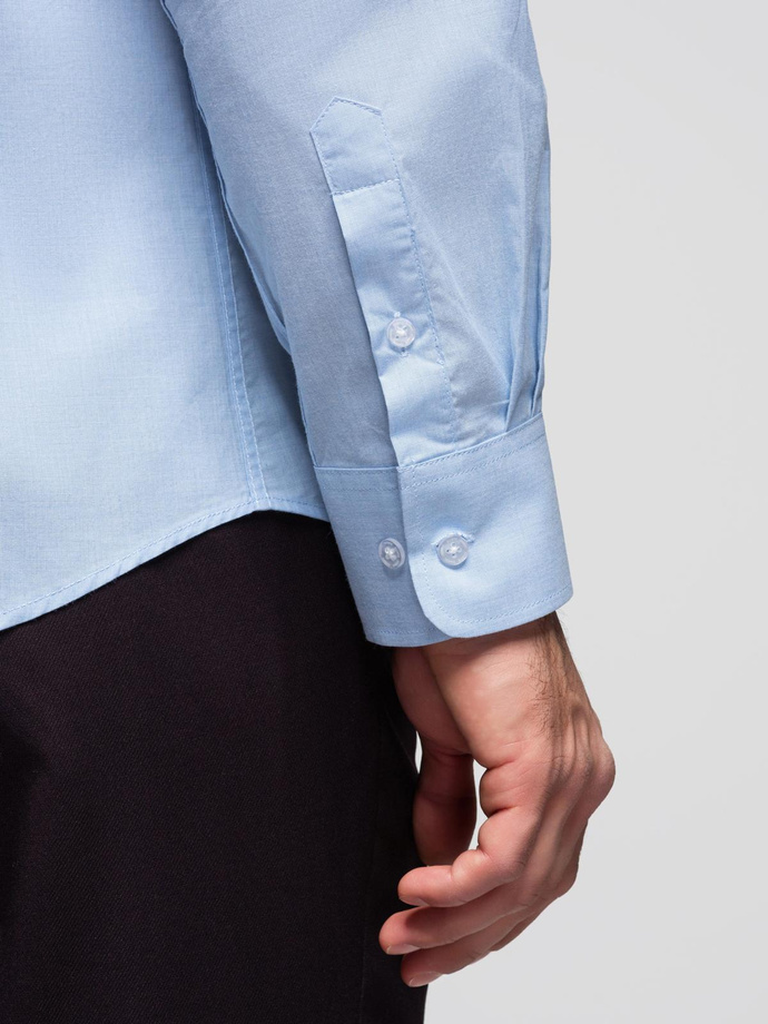 Classic men's cotton REGULAR shirt - blue V1 K699