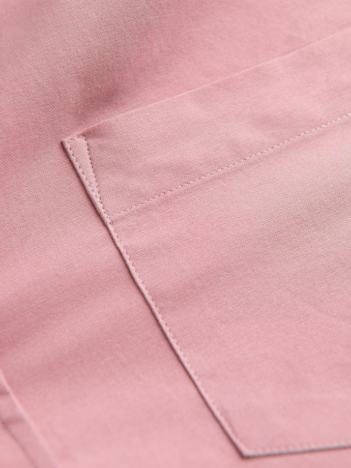 Men's REGULAR FIT cotton shirt with pocket - pink V3 OM-SHOS-0153