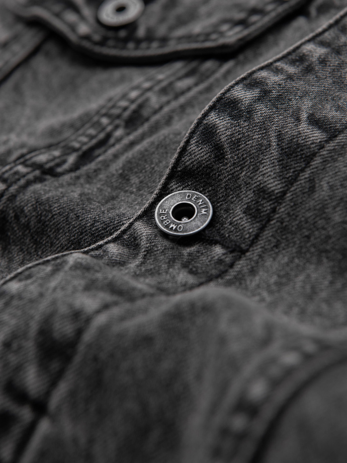Men's denim katana jacket with washem - graphite V5 OM-JADJ-0219