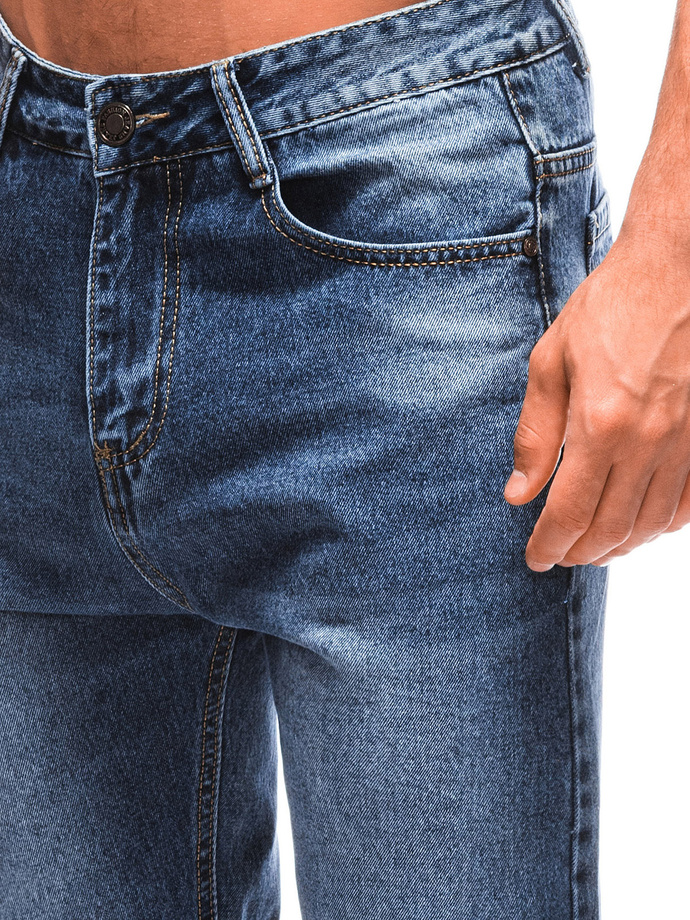 Krótkie spodenki męskie jeansowe W480 - niebieskie