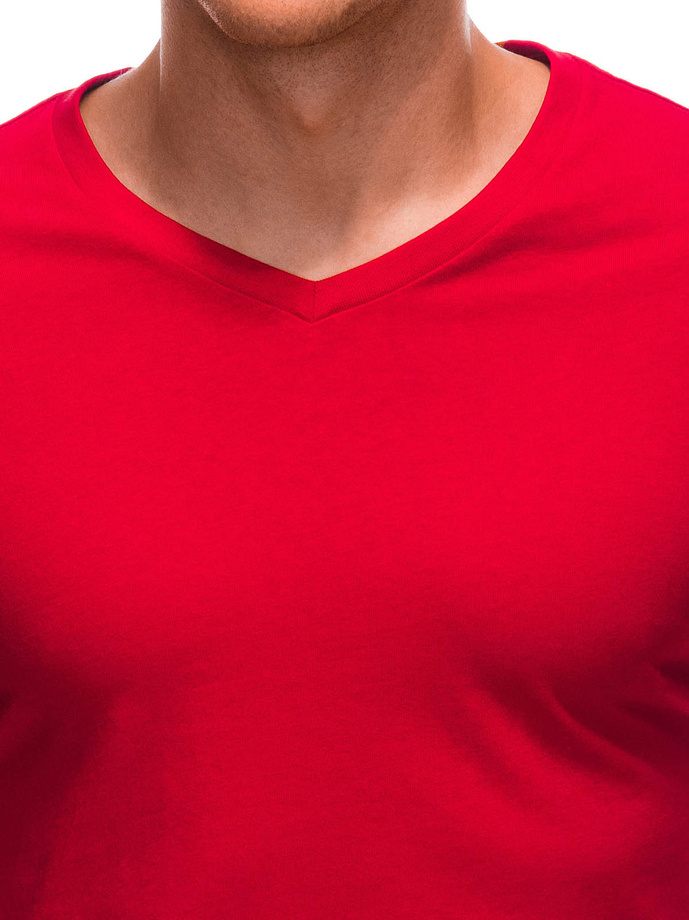 T-shirt męski basic V-neck EM-TSBS-0101 - czerwony V6