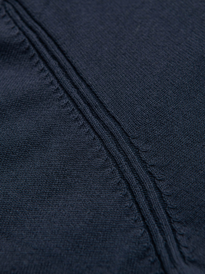 Men's sweater with viscose and spread neckline - navy blue V4 OM-SWZS-0124