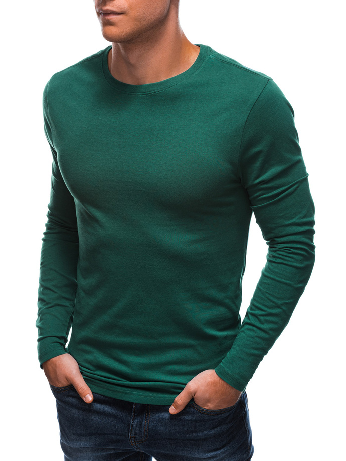 Longsleeve męski bez nadruku EM-LSBL-0103 - ciemnozielony