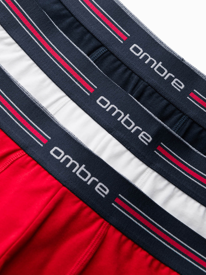 Klasyczne dopasowane męskie bokserki z gumką w paski – 3 pak mix OM-UNBO-0109