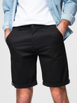 Klasyczne męskie szorty chino z podwiniętą nogawką - czarne V9 OM-SRCS-0197
