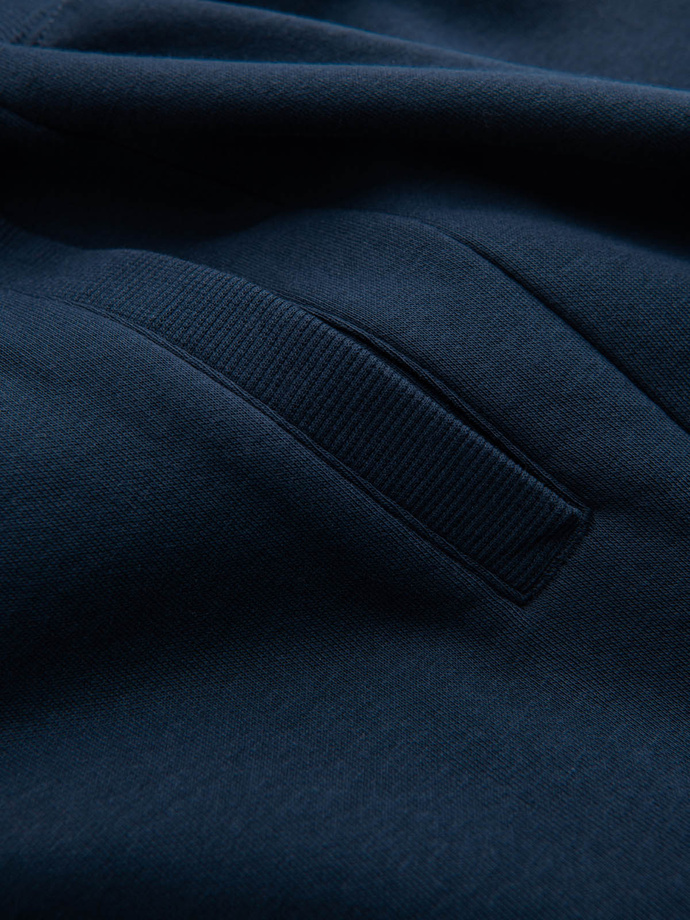 Men's pre-knee BASIC sweat shorts - navy blue V1 OM-SRBS-0149