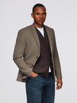 Men's elegant SLIM FIT jacket with rayon - olive V5 OM-BLZB-0135 