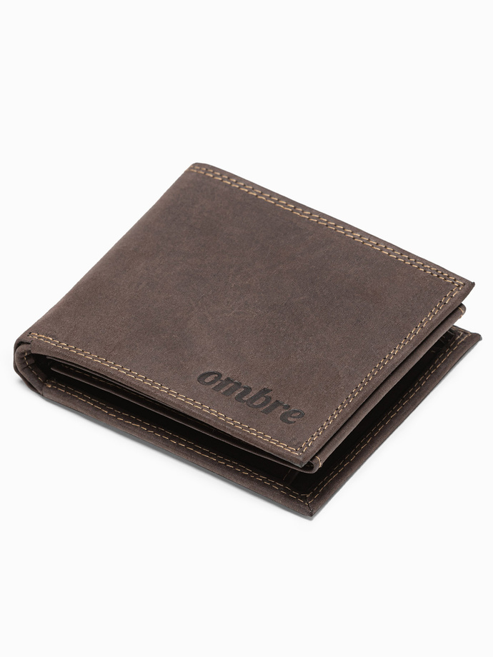 Men's leather wallet - brown A092