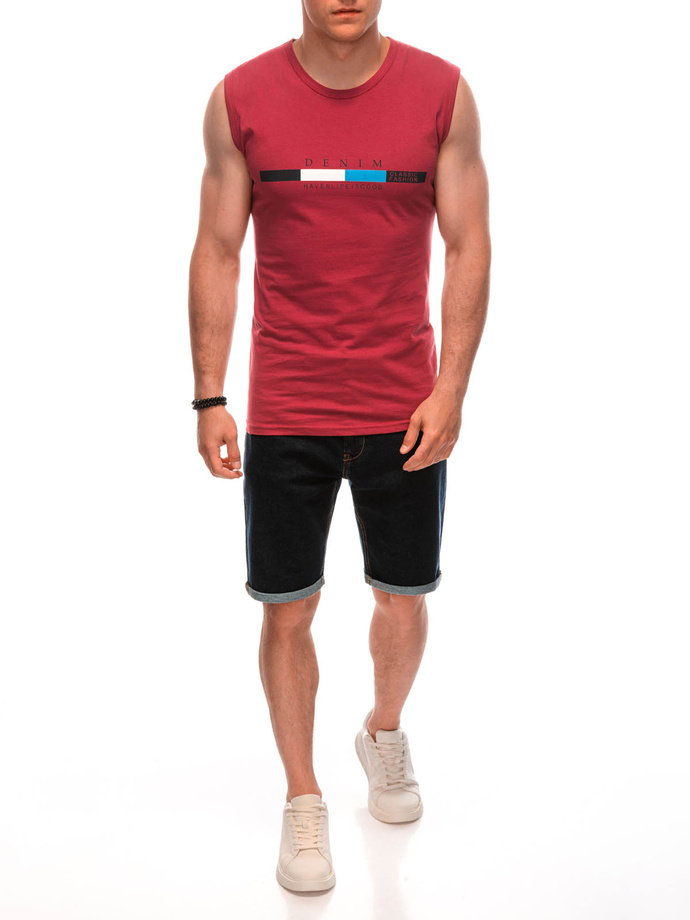 Men's printed tank top S1955 - red