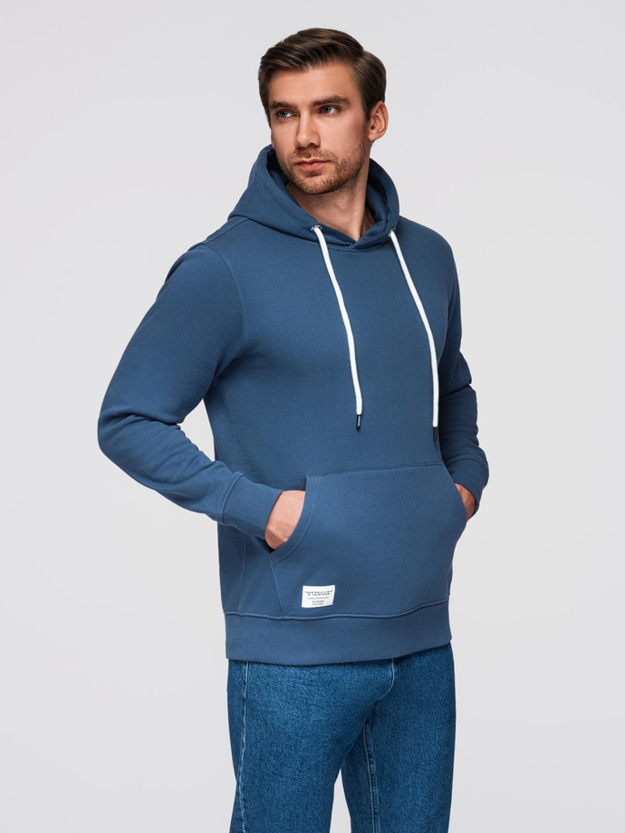 BASIC men's kangaroo hooded sweatshirt - navy blue V4 B1674