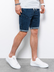 Krótkie spodenki męskie jeansowe - ciemny jeans V3 W361