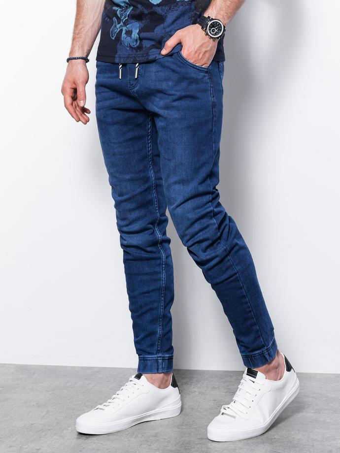 Men's denim jogger pants - blue P907