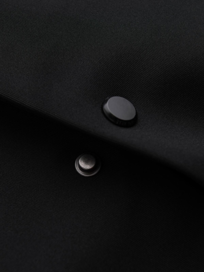 Męska marynarka z odpinaną podpinką i kapturem – czarna V1 OM-BLZB-0126