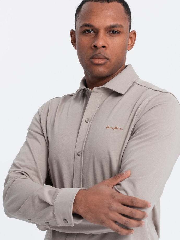 Men's REGULAR cotton single jersey knit shirt - ash V5 OM-SHCS-0138