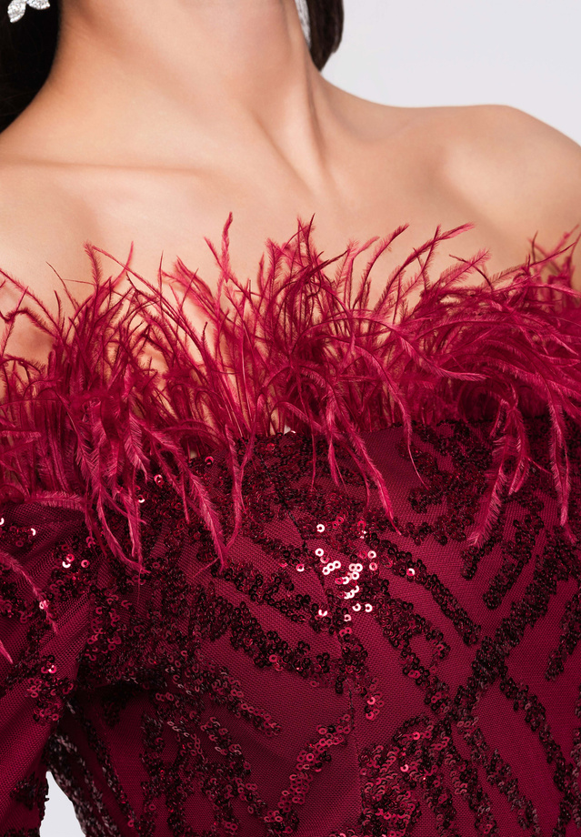 Evening dress LA-OM-DLR286 - burgundy