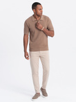 CARROT men's pants in structured two-tone knit - beige V2 OM-PACP-0168