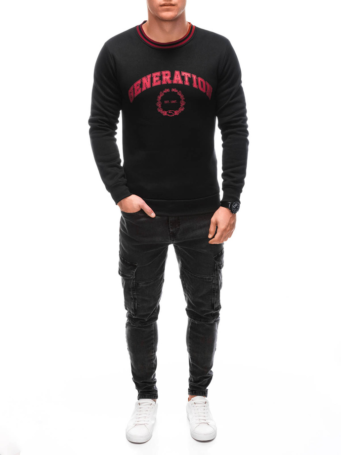 Men's sweatshirt B1622 - black/red