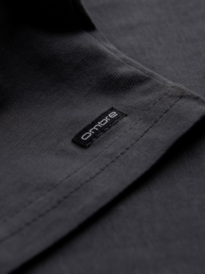 Men's longsleeve with buttons at the neckline - graphite V9 OM-LSCL-0107