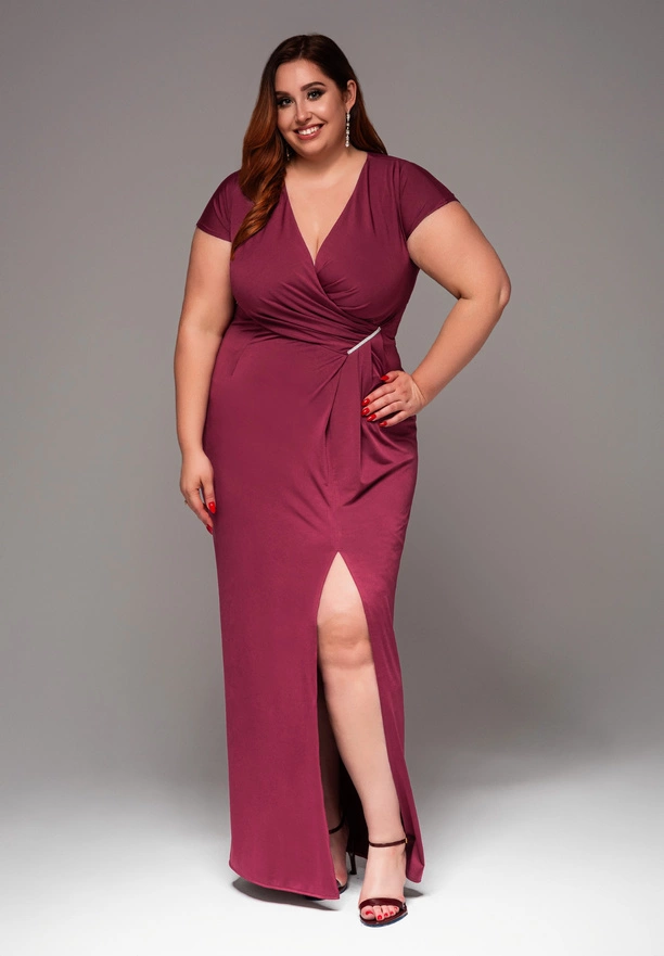 Evening dress LA-OM-DLR013 - burgundy