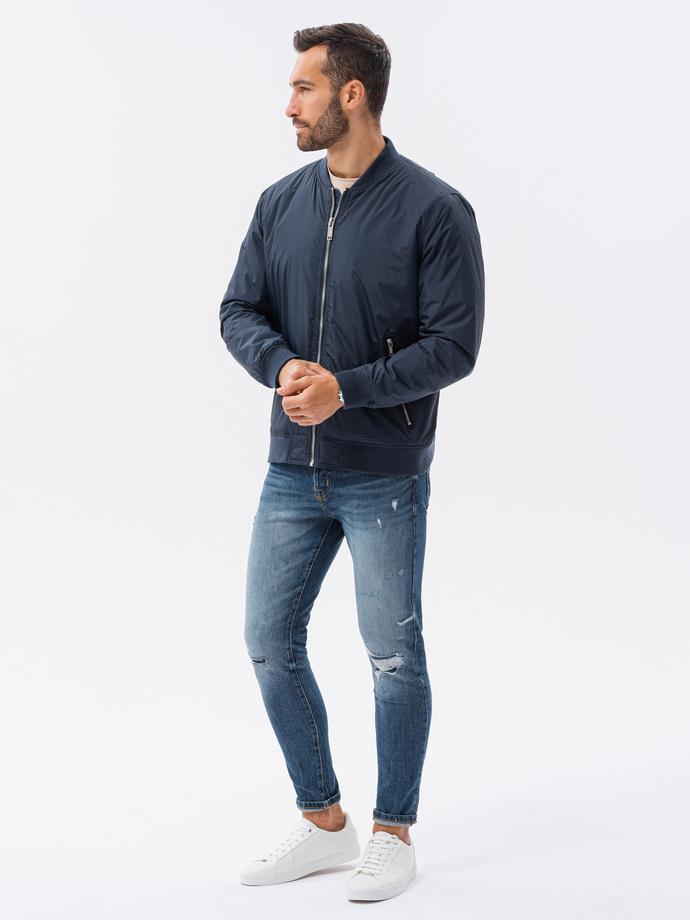 Men's bomber jacket - navy blue V19 C538