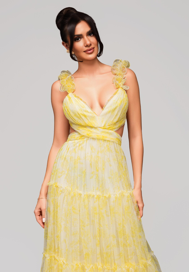 Evening dress LA-OM-DLR161 - yellow