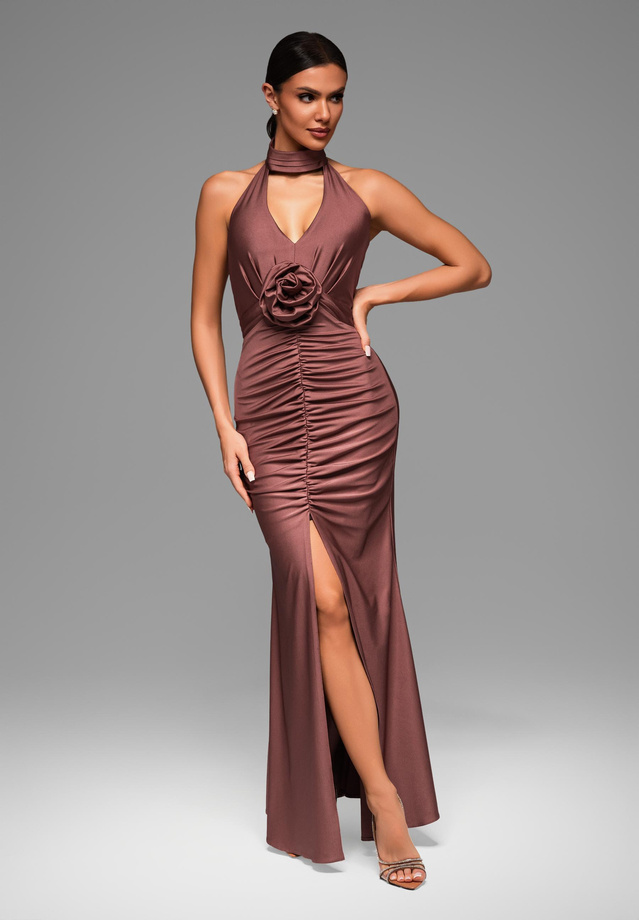 Evening dress LA-OM-DLR082 - brown