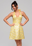 Sukienka wieczorowa LA-OM-DLR125 żółty