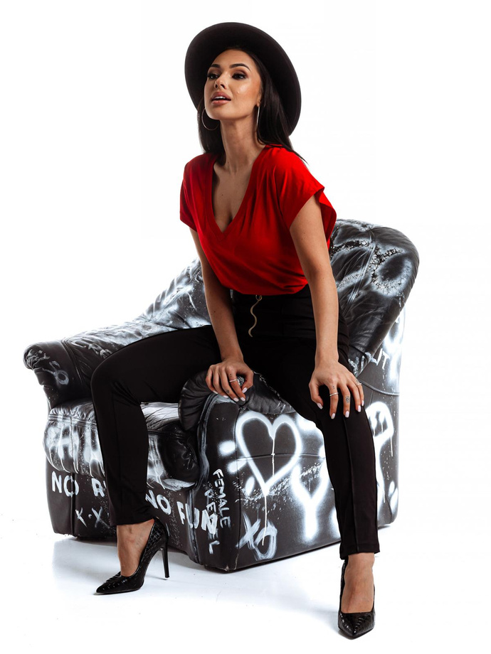 Women's unprinted t-shirt SLR087- red