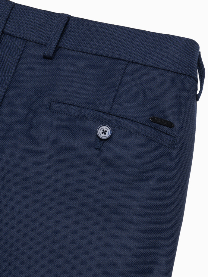 Men's classic chino SLIM FIT pants - navy blue V1 OM-PACP-0182