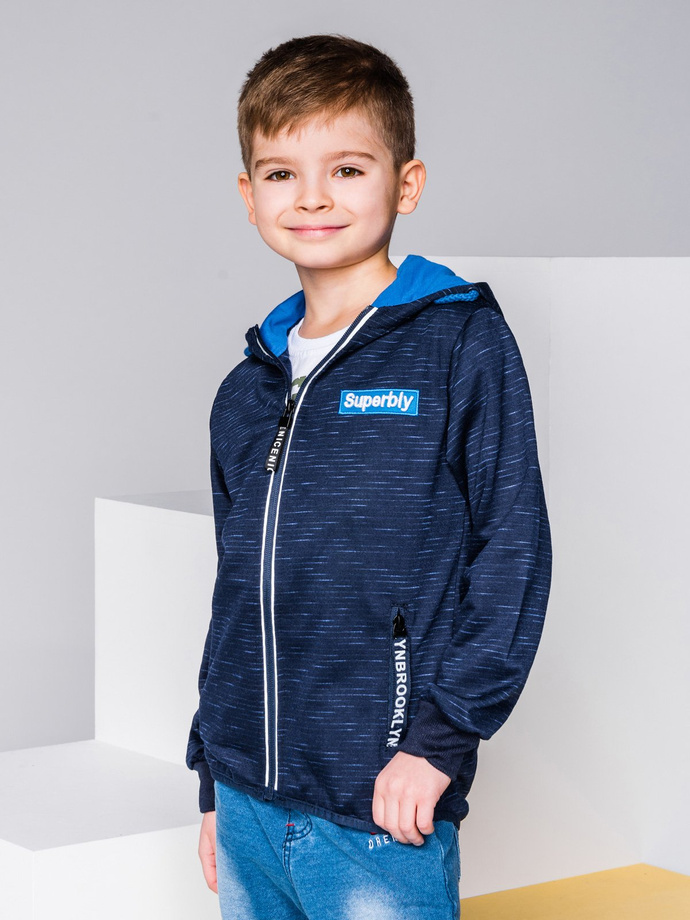 Boy's hoodie with zipper - navy KB012